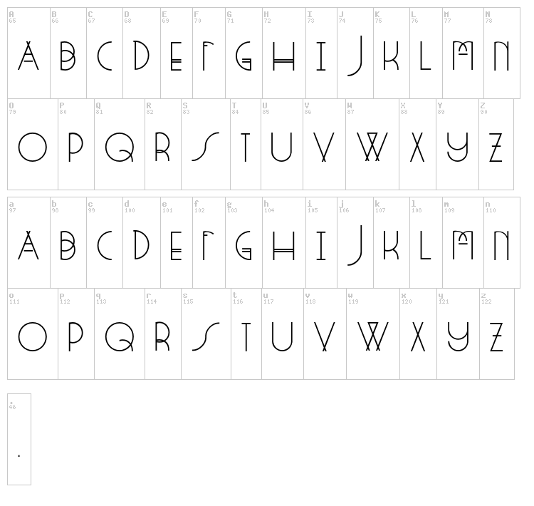 Strange Rituals font map